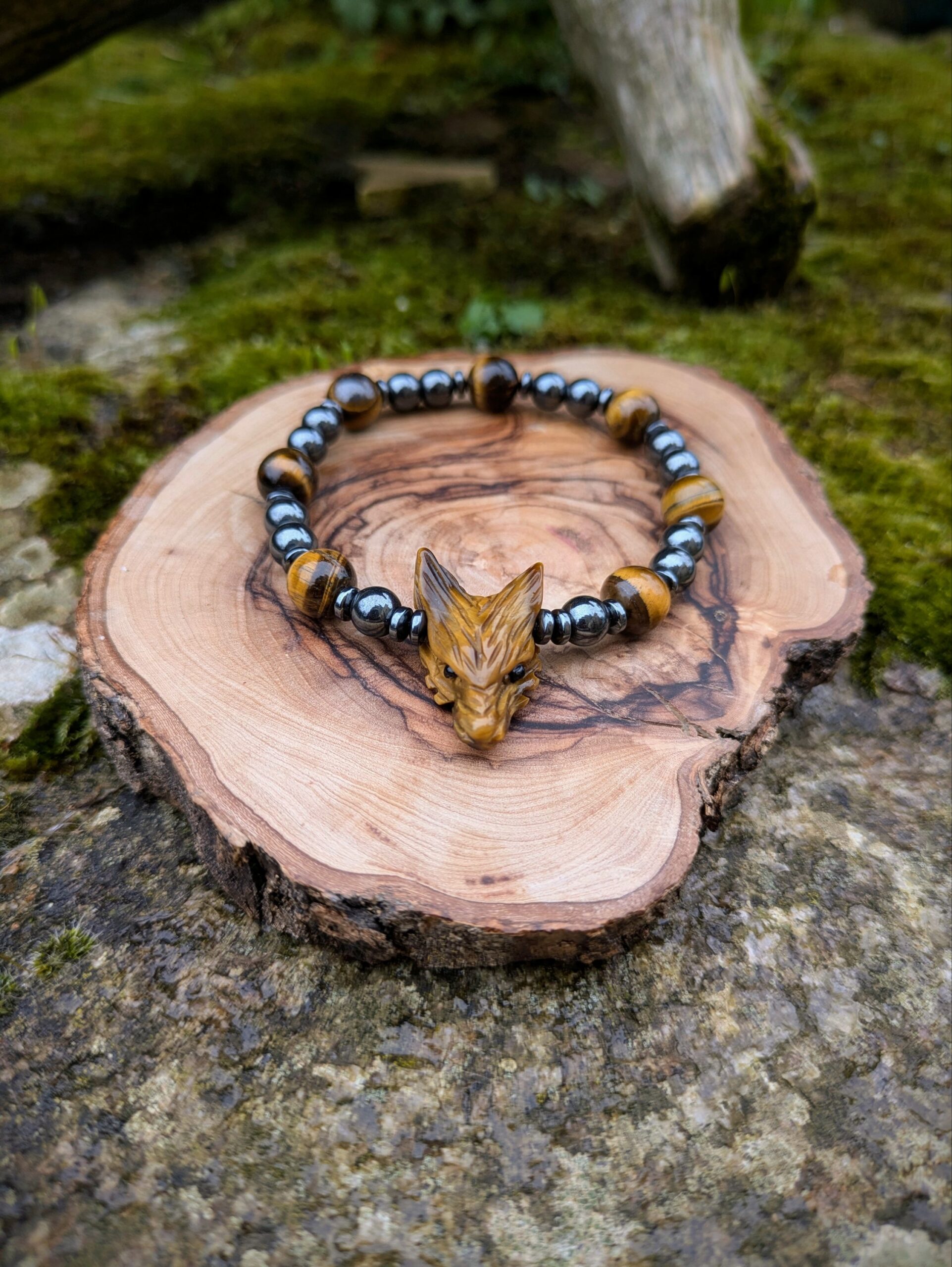 Bracelet loup oeil de tigre
