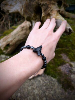Bracelet Loup obsidienne