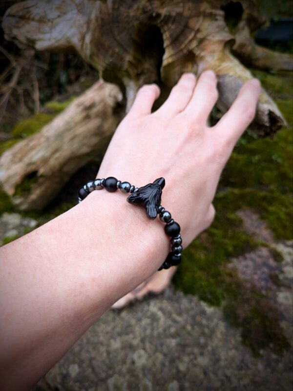 Bracelet Loup obsidienne